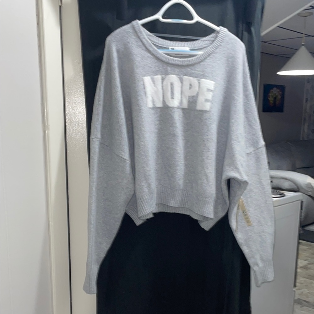 No Boundaries Gray Knit Sweater